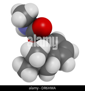 Carbofuran Carbamat-Pestizid-Molekül. Insektizid, das auch sehr giftig für Mensch und Tier. Stockfoto