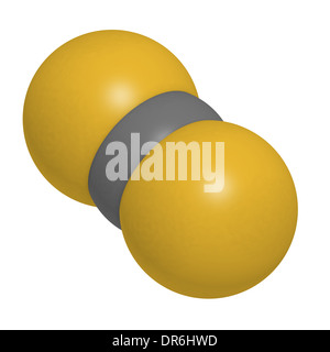 Schwefelkohlenstoff (CS2) Molekül. Flüssigkeit für die Begasung und als Insektizid verwendet. Stockfoto