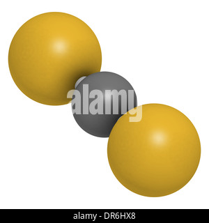Schwefelkohlenstoff (CS2) Molekül. Flüssigkeit für die Begasung und als Insektizid verwendet. Stockfoto