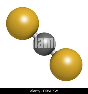 Schwefelkohlenstoff (CS2) Molekül. Flüssigkeit für die Begasung und als Insektizid verwendet. Stockfoto