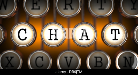 Alte Schreibmaschine Keys Chat. Stockfoto