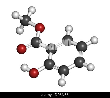 Methyl Salicylat (Wintergreen Öl) Molekül. Fungiert als Rubefacient. Als Aromastoff und Duft verwendet. Stockfoto