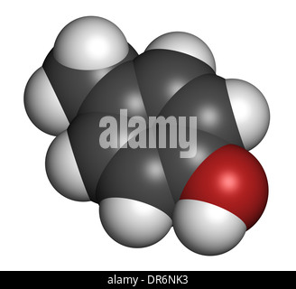 P-Cresol (Para-Cresol, 4-Methylphenol)-Molekül. Komponente der menschlichen Schweiß. Stockfoto