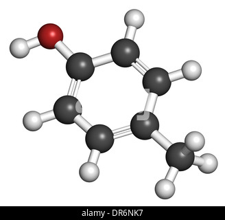 P-Cresol (Para-Cresol, 4-Methylphenol)-Molekül. Komponente der menschlichen Schweiß. Stockfoto