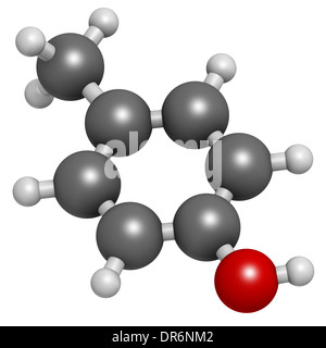 P-Cresol (Para-Cresol, 4-Methylphenol)-Molekül. Komponente der menschlichen Schweiß. Stockfoto