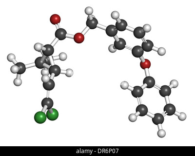 Pyrethroid-Insektizid Permethrin. Zur Behandlung von Krätze und Kopfläuse beim Menschen. Zum Imprägnieren von Moskitonetzen, etc. Stockfoto