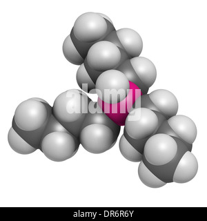 Tributyltin Hydride Molekül. Organozinn-Reagenz in der organischen Synthese verwendet. Atome werden als Kugeln dargestellt. Stockfoto