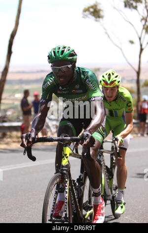 Barossa Valley, Australien. 21. Januar 2014. Kevin Reza (Team Europcar) aufsteigender Mengler Hill in Phase 1 der Santos Tour Down Under 2014 von Nurioopta, Angaston, South Australia am 21. Januar 2014 Credit: Peter Mundy/Alamy Live News Stockfoto