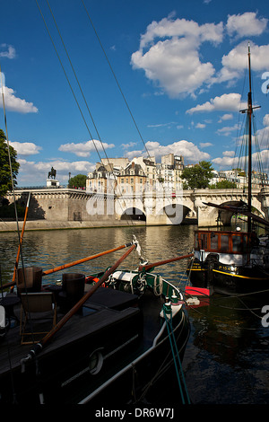 Le Pont Neuf und der Seine in Paris, Frankreich Stockfoto