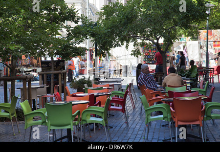 Greenmarket Square Cafe auf Burg Street - Kapstadt - Südafrika Stockfoto