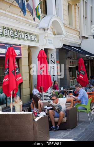 Cafe am Shortmarket Street in Greenmarket Square - Kapstadt - Südafrika Stockfoto