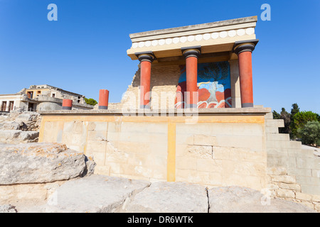 Bemerkenswerte Nordeingang des alten Palast von Knossos in Kreta, Griechenland Stockfoto