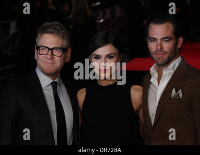 London, Großbritannien, 20. Januar 2014. Kenneth Branagh, Keira Knightley und Chris Pine besuchen die Premiere von Jack Ryan: Schatten zu rekrutieren Stockfoto