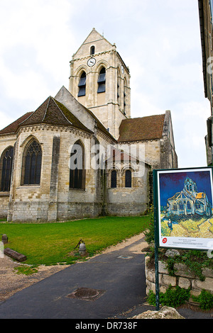 Kirche in Auvers-Sur-Oise in Frankreich Stockfoto