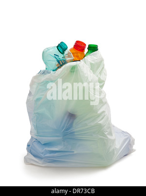 Müllsack mit Kunststoff-Flaschen, recycling-Konzept Stockfoto