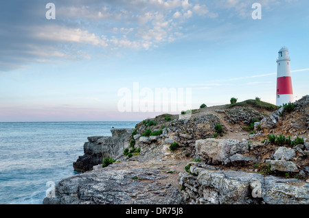 Der Leuchtturm am Portland Bill in der Nähe von Weymouth an der Jurassic Coast in Dorset Stockfoto