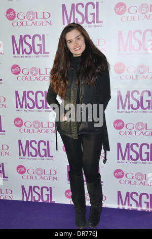 London, UK: Rachel Shenton betreut die MediaSKIN NTA Gifting Lounge im Penthouse, 1 Leicester Square in London, 20. Januar 2014 Credit: siehe Li/Alamy Live News Stockfoto