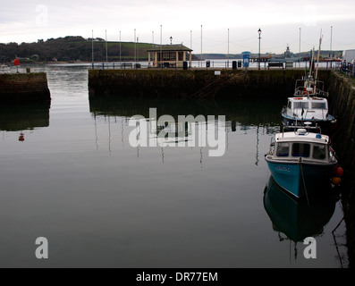Custom House Quay, Falmouth im Winter. Stockfoto
