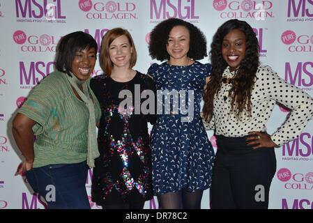 London, UK: Chizzy Akudolu, Kevin J und Dominique Moore besucht die MediaSKIN NTA Gifting Lounge im Penthouse, 1 Leicester Square in London, 20. Januar 2014 Credit: siehe Li/Alamy Live News Stockfoto