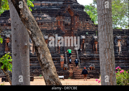 Alten Palastruine archäologischen in Kamphaeng Phet in Thailand. Stockfoto