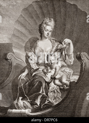 Anna Constantia von Brockdorff, 1680 – 1765, später die Gräfin Cosel, als Venus dargestellt. Stockfoto