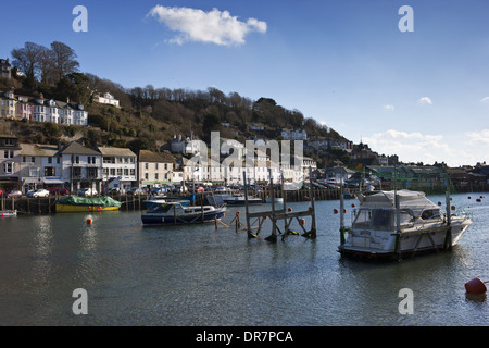 Yachten auf Fluß Looe, Cornwall Stockfoto