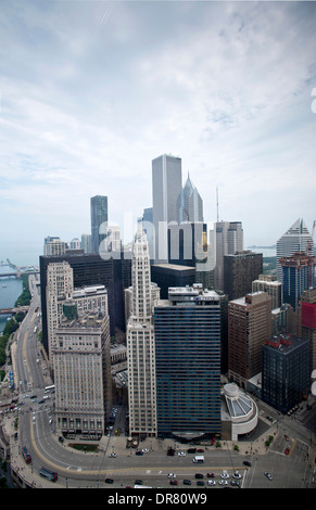 Skyline von Chicago 2013, Chicago, Vereinigte Staaten von Amerika. Architekt: verschiedene, 2013. Blick vom IBM-Gebäude. Stockfoto