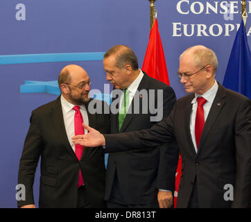 EU-Parlament Präsident Martin Schulz, Ministerpräsident der Türkei Recep Tayyip Erdoğan, Europäischen Rates Ratspräsident Herman van Rompuy Stockfoto