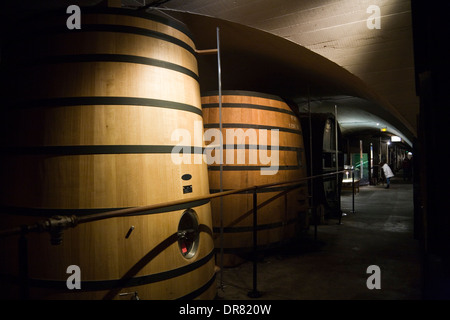 In den Keller wo Chartreuse Likör aus & gereift / im Alter ist. Chartreuse Keller: die längste Likör-Keller in der Welt. Stockfoto