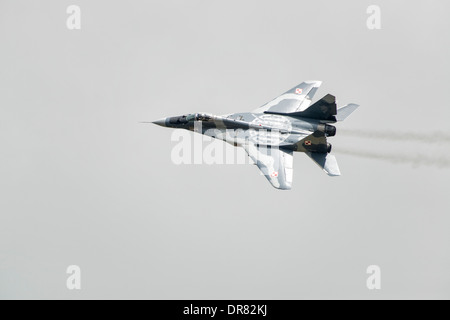 Mikoyan MiG-29 von der polnischen Luftwaffe Air Überlegenheit Kampfjet zeigt an RAF Fairford zur Teilnahme an der 2013 Royal Inter Stockfoto