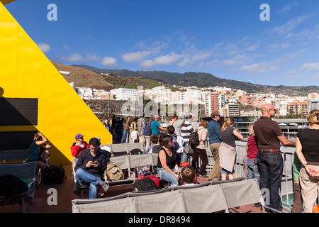 An Bord der Fred Olsen Fähre von La Palma, Teneriffa, Kanarische Inseln, Spanien. Stockfoto