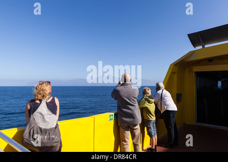 An Bord der Fred Olsen Fähre von La Palma, Teneriffa, Kanarische Inseln, Spanien. Stockfoto