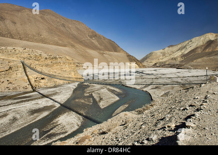 Nachschlagen der Kali Gandaki Fluss ins Königreich Mustang in der Annapurna Region Nepal Stockfoto