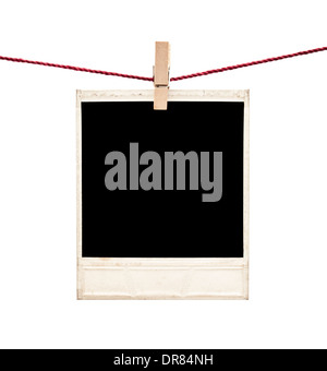 Polaroid Bilderrahmen auf weiß Stockfoto