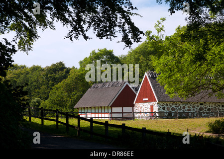 Altes traditionelles Bauernhaus, Himmelstorp, Kullaberg / Kullen, Skåne / Scania, Schweden Stockfoto