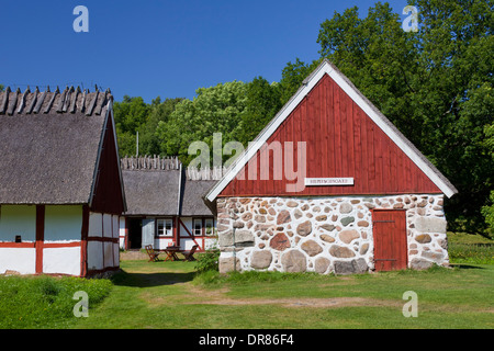 Altes traditionelles Bauernhaus, Himmelstorp, Kullaberg / Kullen, Skåne / Scania, Schweden Stockfoto