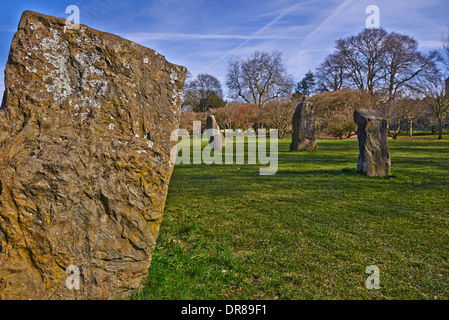 Die Gorsedd Stone Circle befindet sich in Coopers Field Bute Park, Cardiff, Südwales Stockfoto