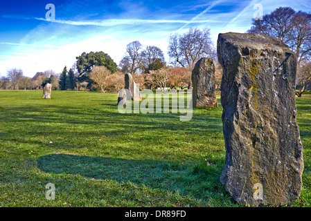 Die Gorsedd Stone Circle befindet sich in Coopers Field Bute Park, Cardiff, Südwales Stockfoto