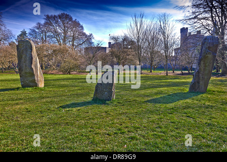 Die Gorsedd Stone Circle befindet sich in Coopers Field Bute Park, Cardiff, Südwales Stockfoto