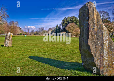 Die Gorsedd Stone Circle befindet sich in Coopers Field Bute Park, Cardiff, Südwales Stockfoto