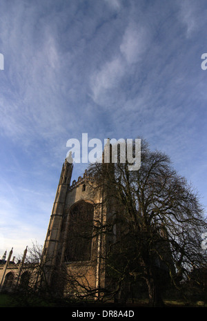 King es College Chapel, Cambridge, England, an einem sonnigen Winternachmittag. Stockfoto