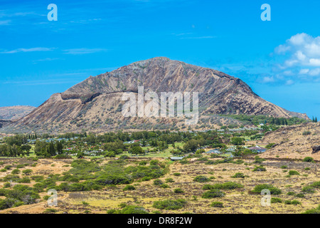Ein Blick von der Rückseite des Koko Head Krater auf Oahu, Hawaii Stockfoto
