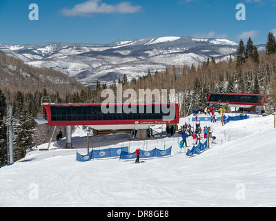 Rittersporn Express Lift, Beaver Creek Resort Ski, Avon, Colorado. Stockfoto