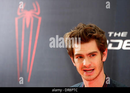 Andrew Garfield Fototermin von "The Amazing Spider-Man" an Villamagna Hotel Madrid, Spanien - 21.06.12 Stockfoto