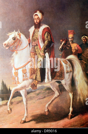 Türkische Ottoman Sultan Selim III (1761-1808) in osmanischer Tracht Reiten Pferd Türkei Stockfoto