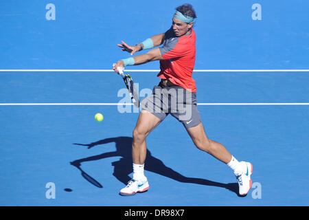 Melbourne, Australien. 22. Januar 2014. Rafael Nadal aus Spanien in Aktion am Tag 10 der Australian Open aus Melbourne Park. Bildnachweis: Aktion Plus Sport/Alamy Live-Nachrichten Stockfoto