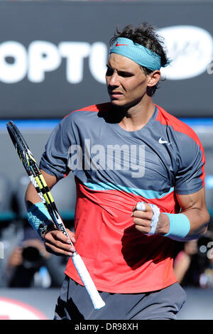 Melbourne, Australien. 22. Januar 2014. Rafael Nadal aus Spanien in Aktion am Tag 10 der Australian Open aus Melbourne Park. Bildnachweis: Aktion Plus Sport/Alamy Live-Nachrichten Stockfoto