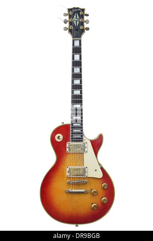 Ein Jahrgang, Kirsche, Sunburst Gibson Les Paul Custom e-Gitarre, etwa 1972 gefertigt. Stockfoto