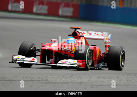 Fernando Alonso europäischen Grand Prix 2012 - Renntag - Valencia Street Circuit Valencia, Spanien - 24.06.12 Stockfoto