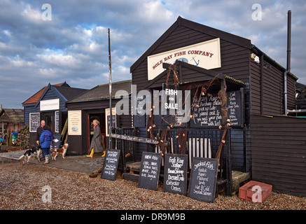 Sohle Bay Fish Company, Hafen von Southwold, Suffolk, England. Stockfoto